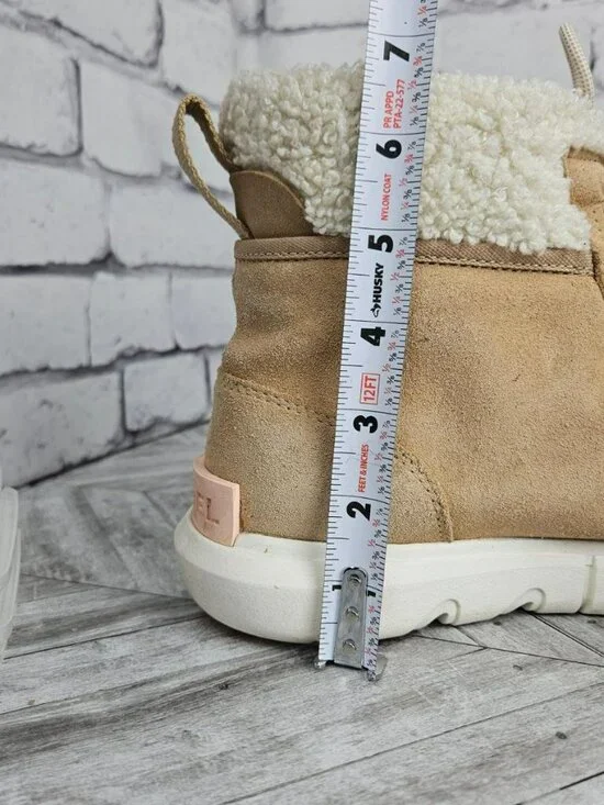 Sorel Womens 9 NL4451-262 Cozy Suede Winter Boots Sherpa Lined Booties Beige - Picture 15 of 15
